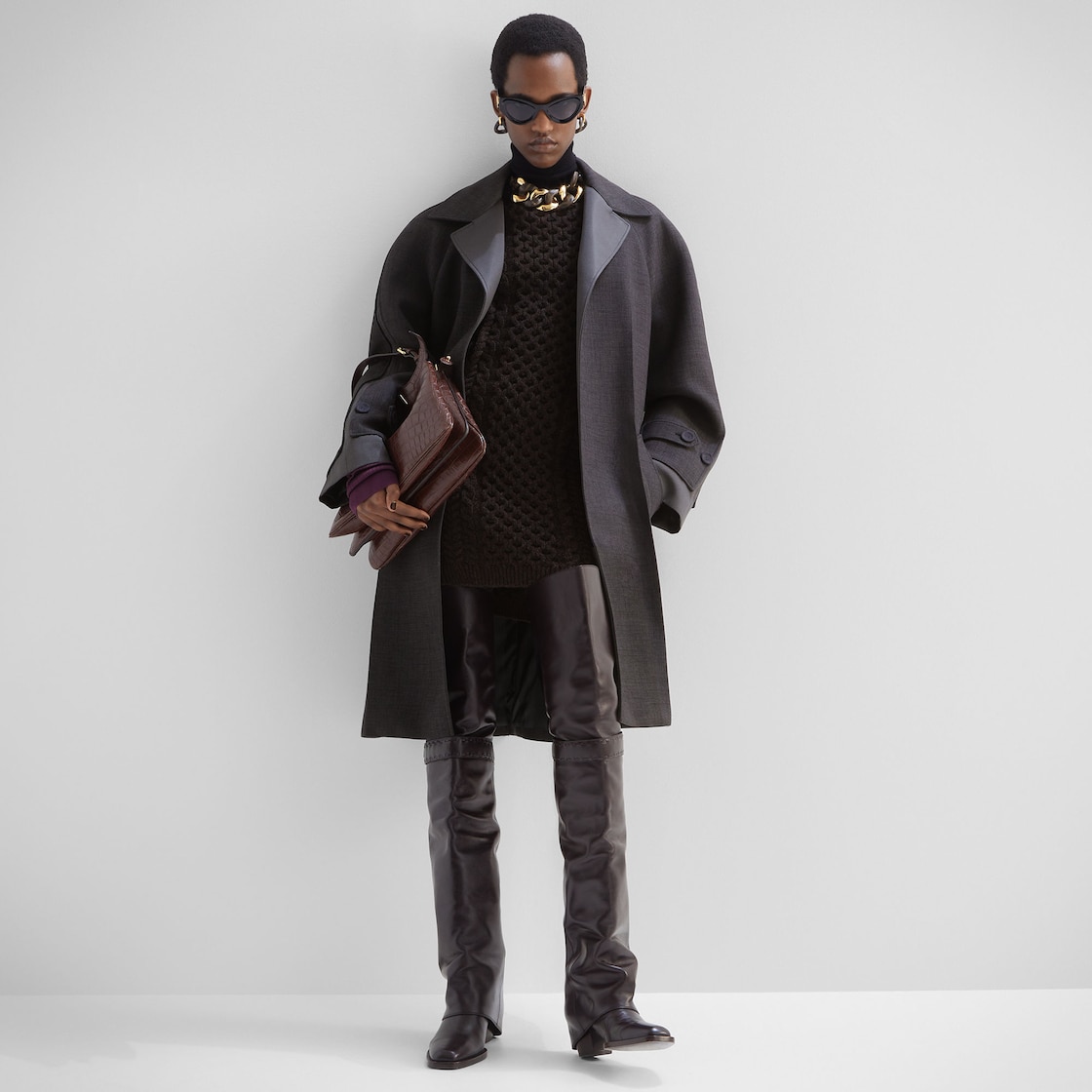 ワンピース Fendi Dark Purple Wool Dress Fendi Purple Wool Puff Sleeve Dress S Fendi | TLC