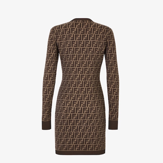 Fendi Long, crew-neck dress with a fitted silhouette and long | Thumbnail 2