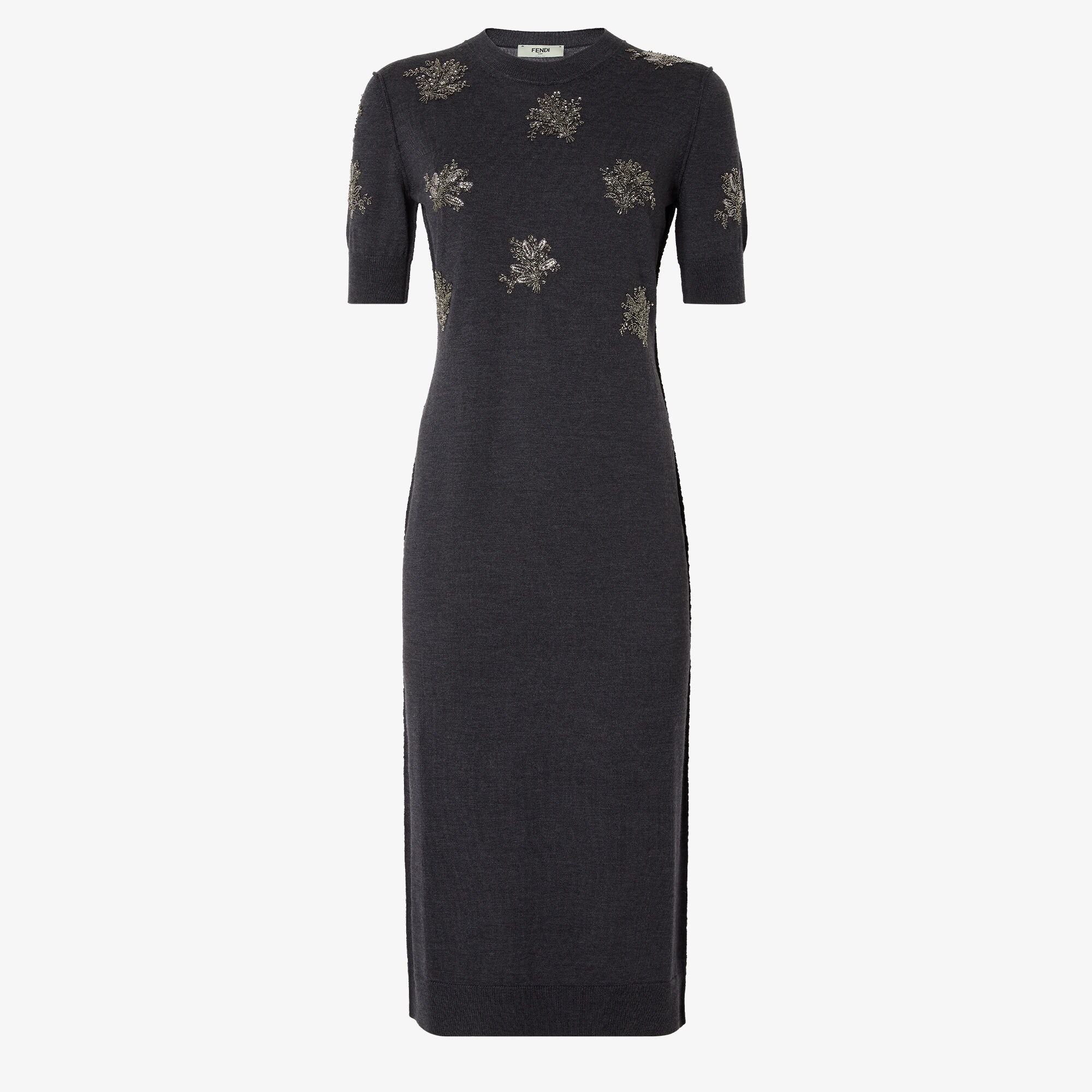 FENDIフェンディ ロゴ ウールジャージー ドレス ワンピース Fendi】☆ ブラウン ジャージ ドレス (DRESS) ☆ ワンピース