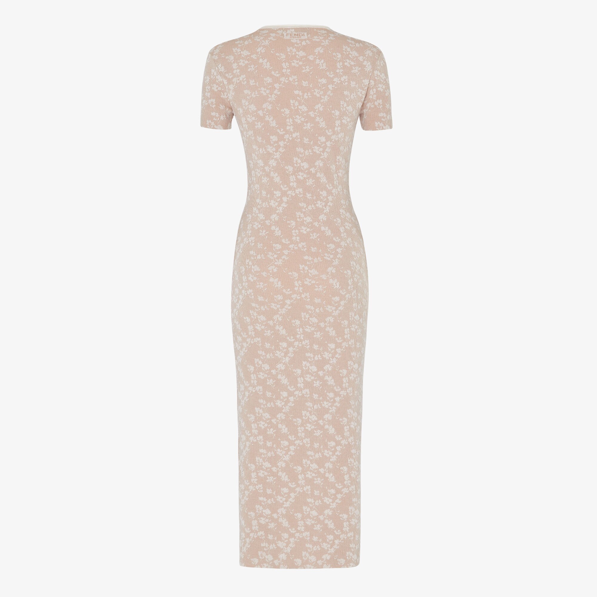 Brown Viscose Jacquard Dress