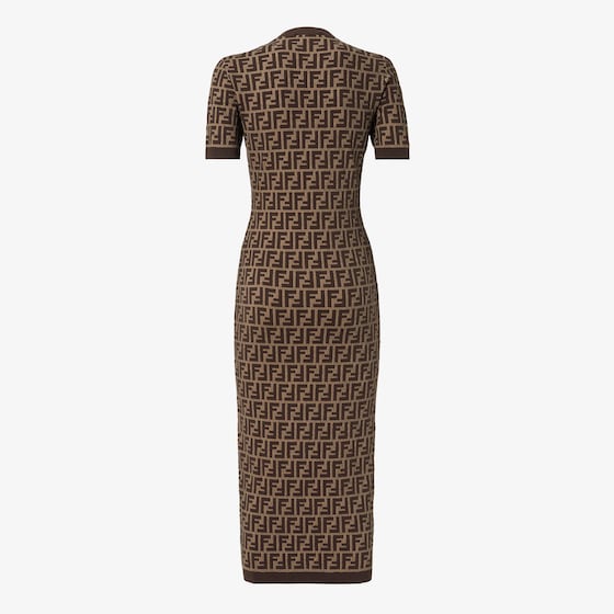 Fendi Fitted midi dress with round neckline and short sleeves | Thumbnail 2