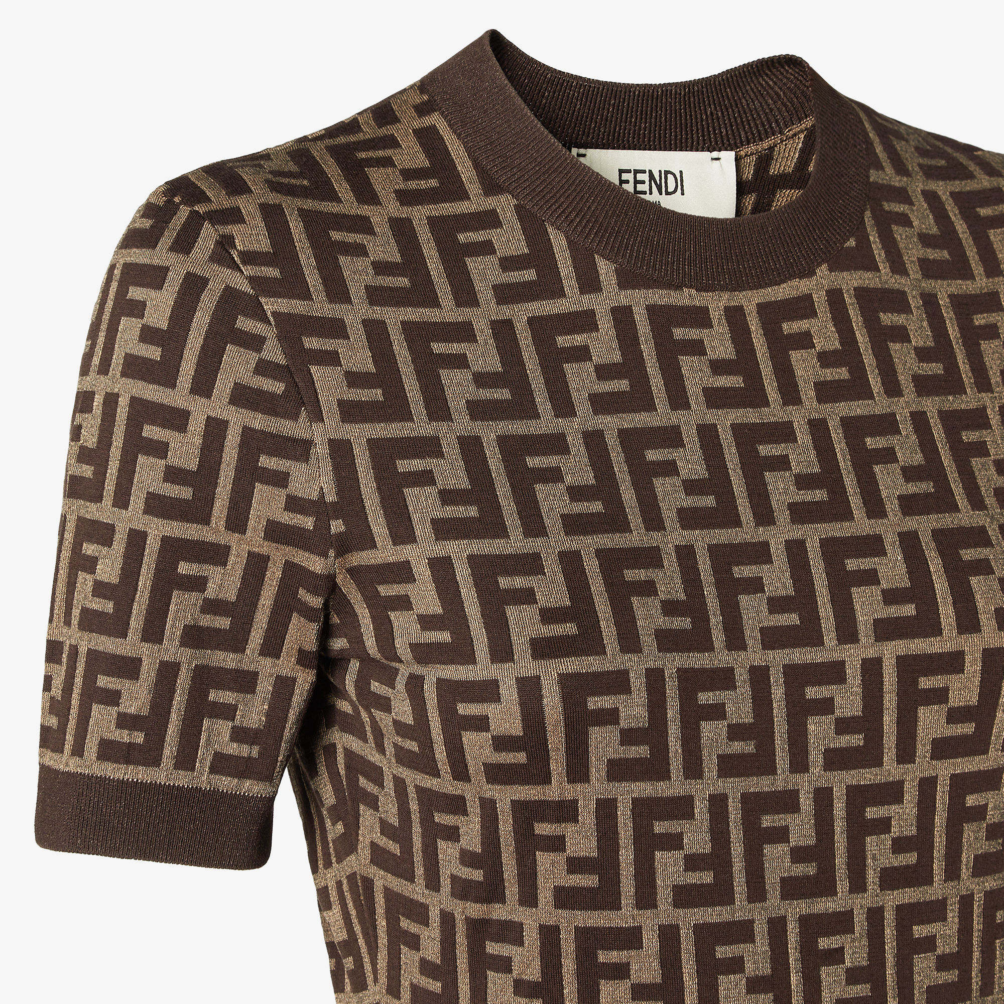 未使用/タグ付 FENDI シャドーロゴ ストレッチカットソー ロンT ブラウン Dress - Brown | FENDI US