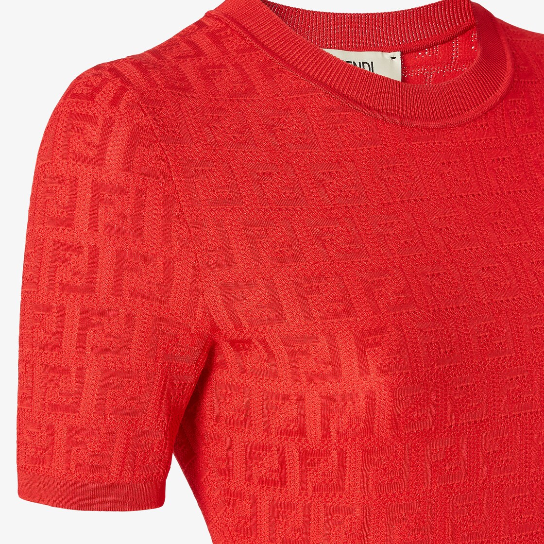 Dress Red FF cotton and viscose dress Red - Image 3/3