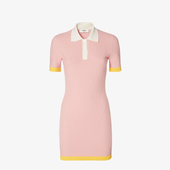Fendi Close-fitting short dress with classic buttoned polo collar