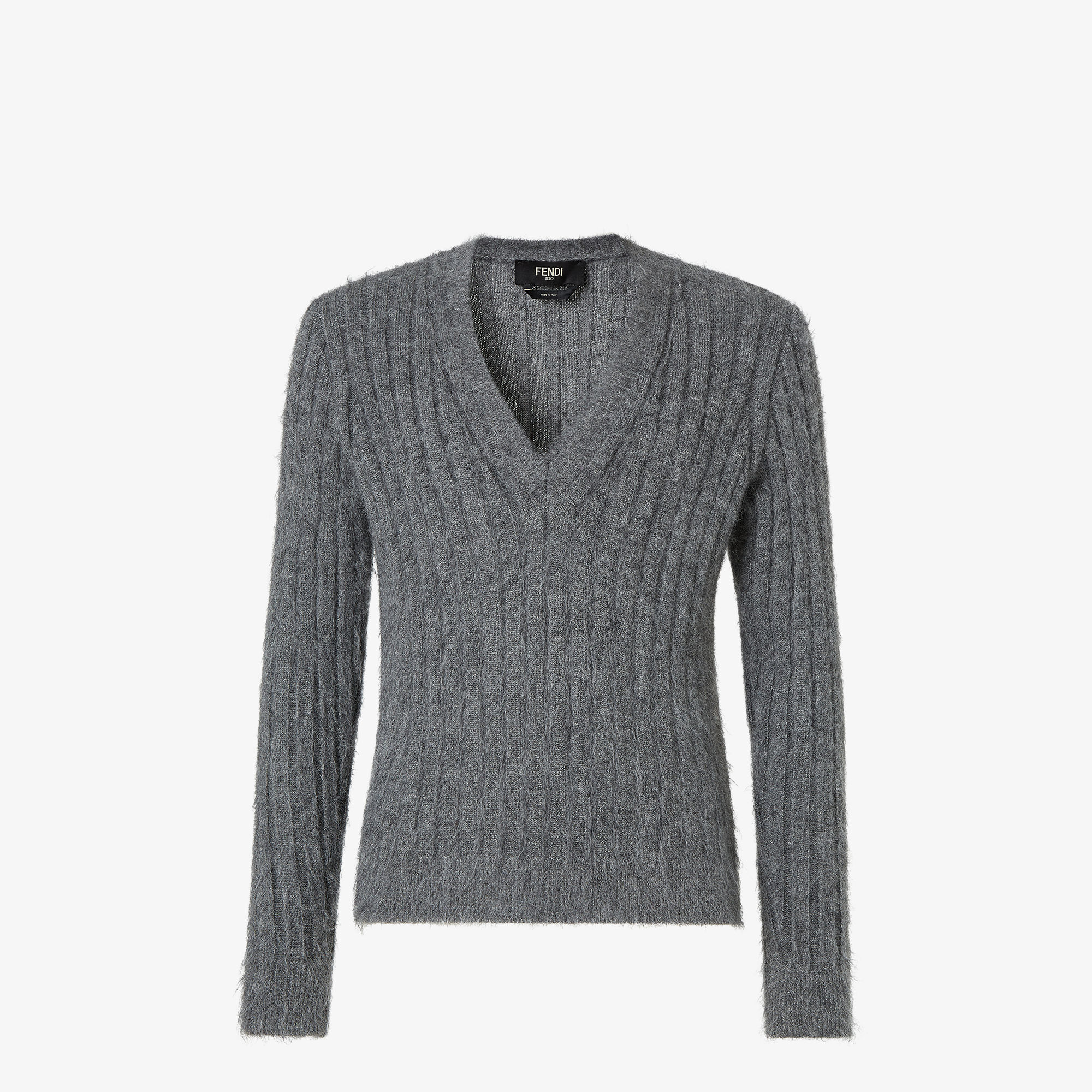 FENDI フリル付きグレー ニットポンチョ FENDI ニットセーター | グレー | FARFETCH JP