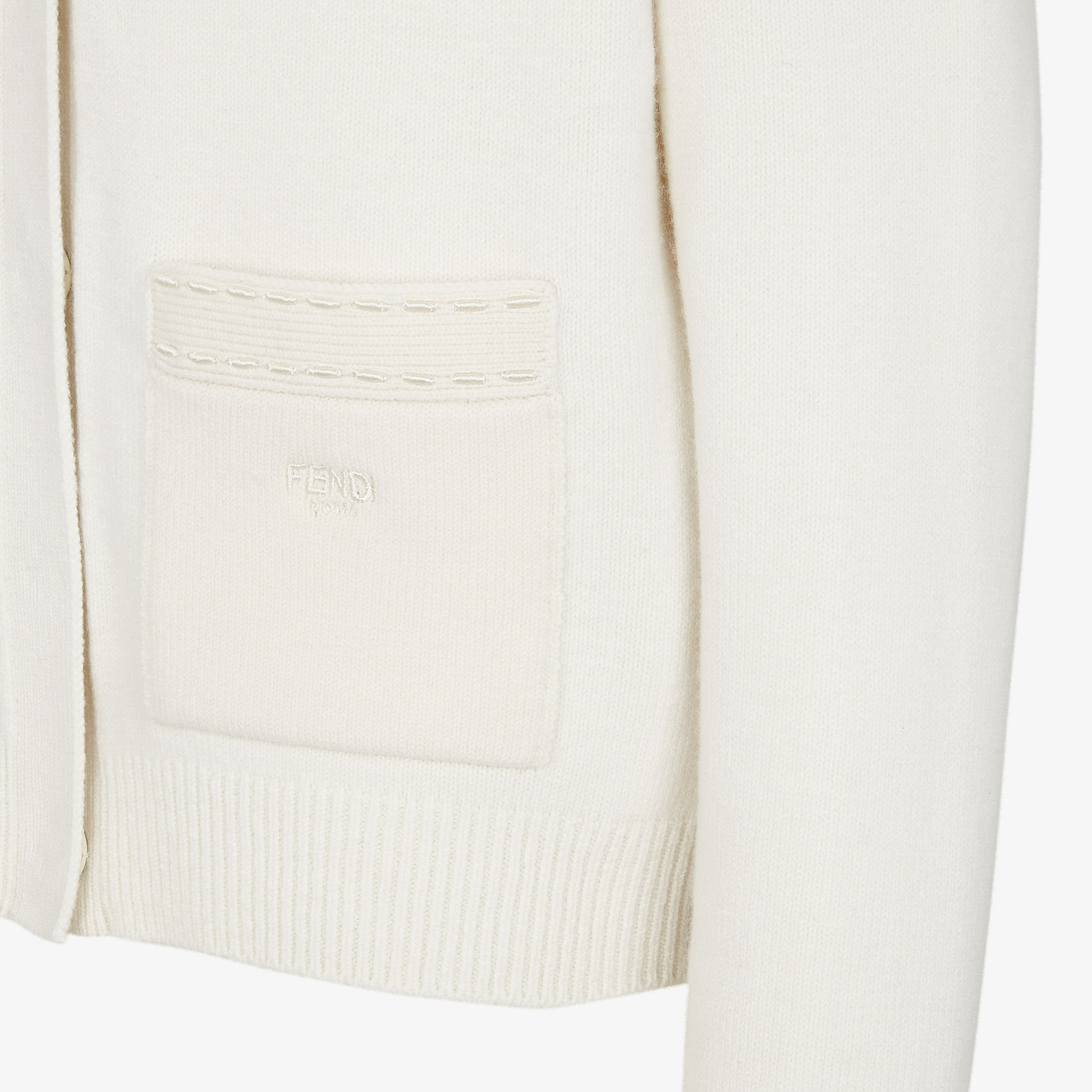【送料&関税込】Fendi White Cashmere Blend Cardigan Cardigan Wool White | Fendi