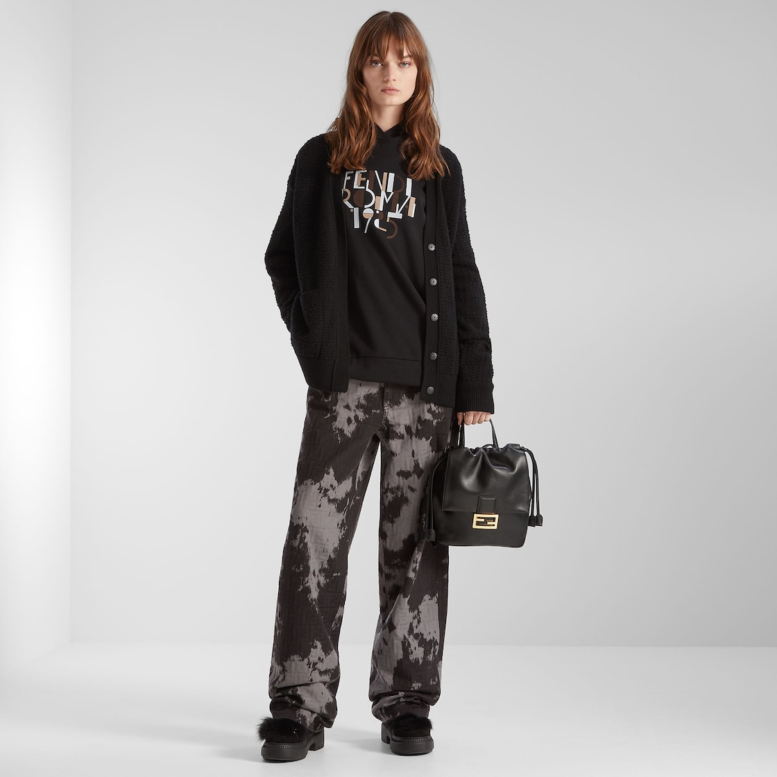 Cardigan Black FF cashmere and wool cardigan Black - Image 5/5