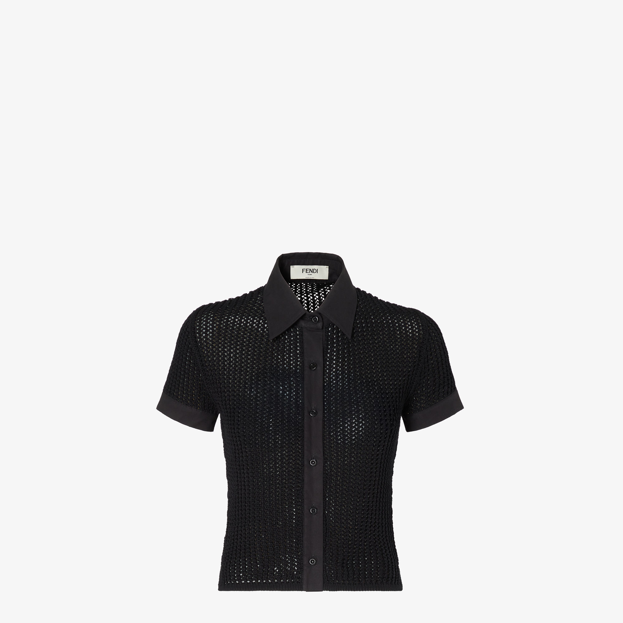 FENDI ストライプ Tシャツ XL 黒 メッシュ Shirt Cotton Black | Fendi