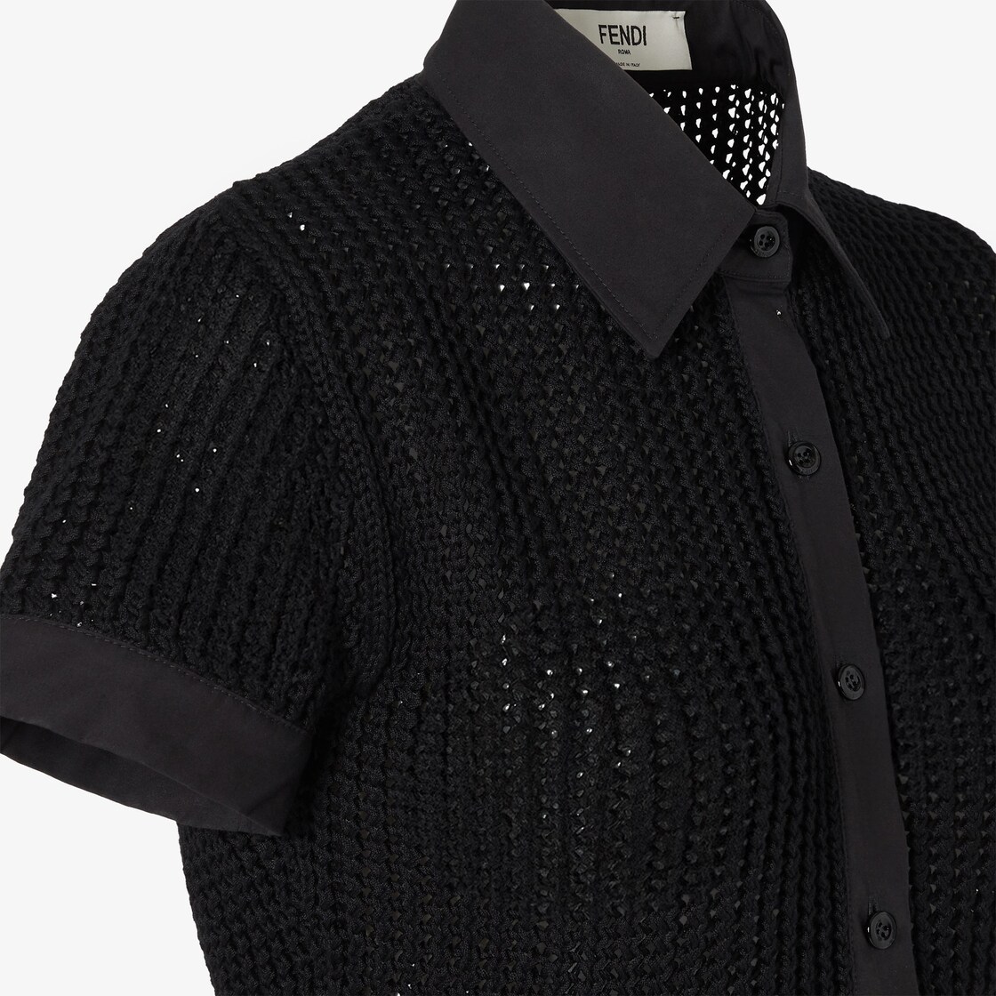 Shirt Black cotton mesh shirt Black - Image 4/5