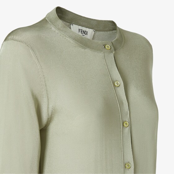 Fendi Slim-fit cardigan with round neckline and long sleeves | Thumbnail 3