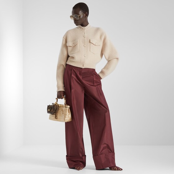 Fendi Short crew-neck jacket with long sleeves and dropped | Thumbnail 4