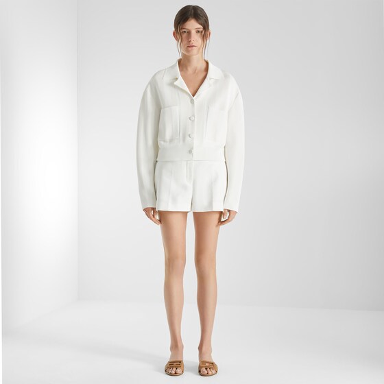 Fendi Short blouson with lapels and long low-set sleeves | Thumbnail 4