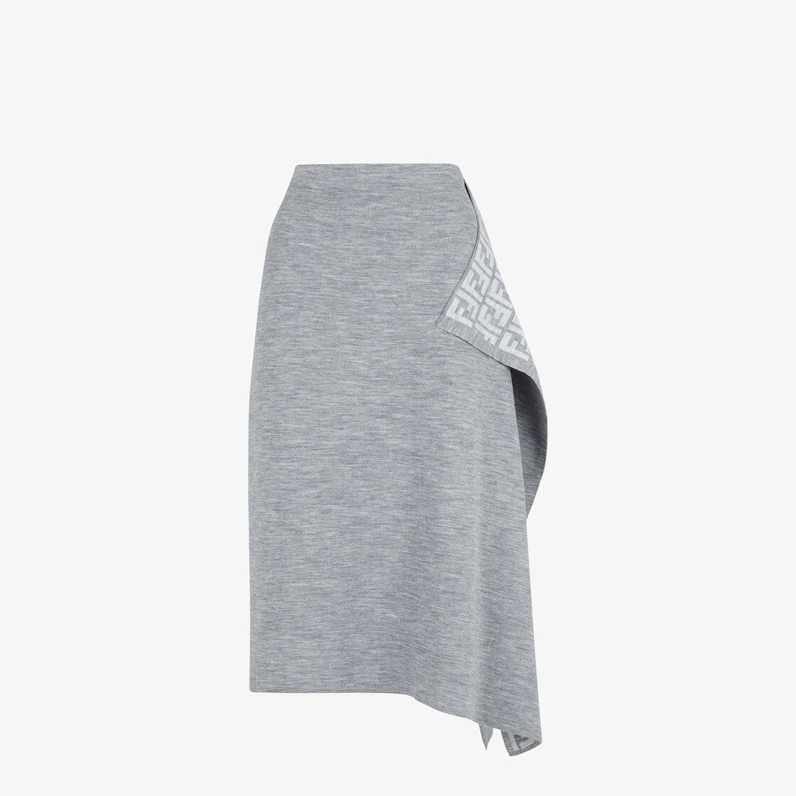 mid grey melange asymmetric skirt in grey