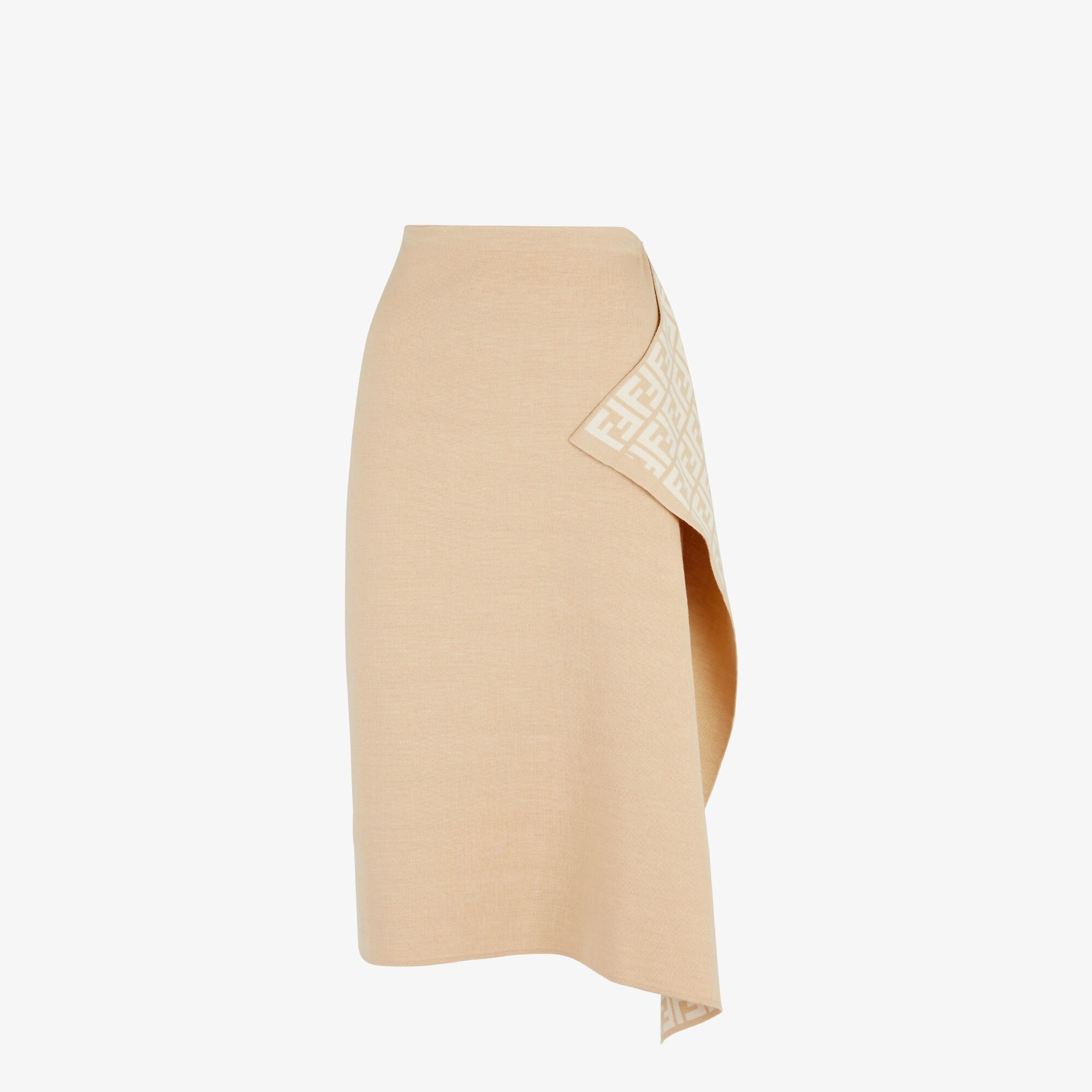 Beige long wool skirt best sale