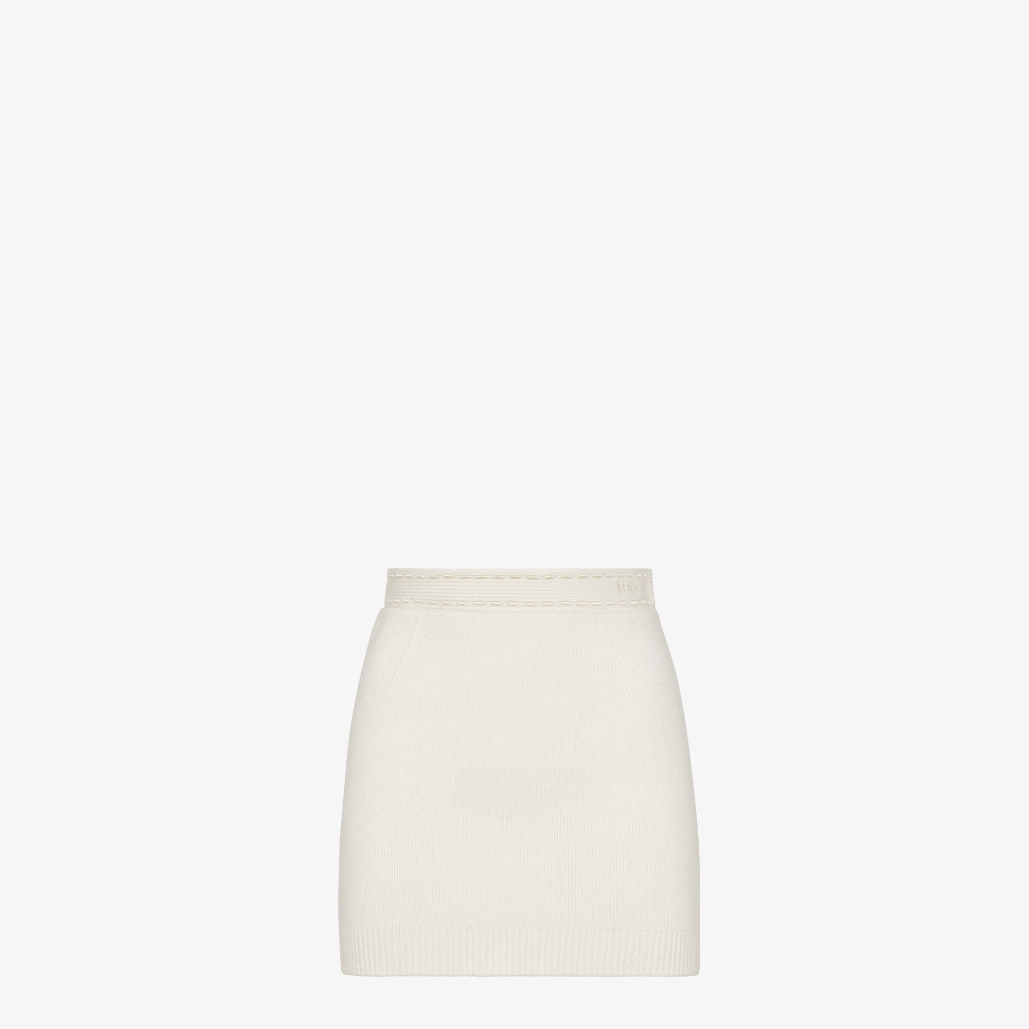 【送料&関税込】Fendi White Cashmere Blend Mini Skirt Skirt Wool White | Fendi