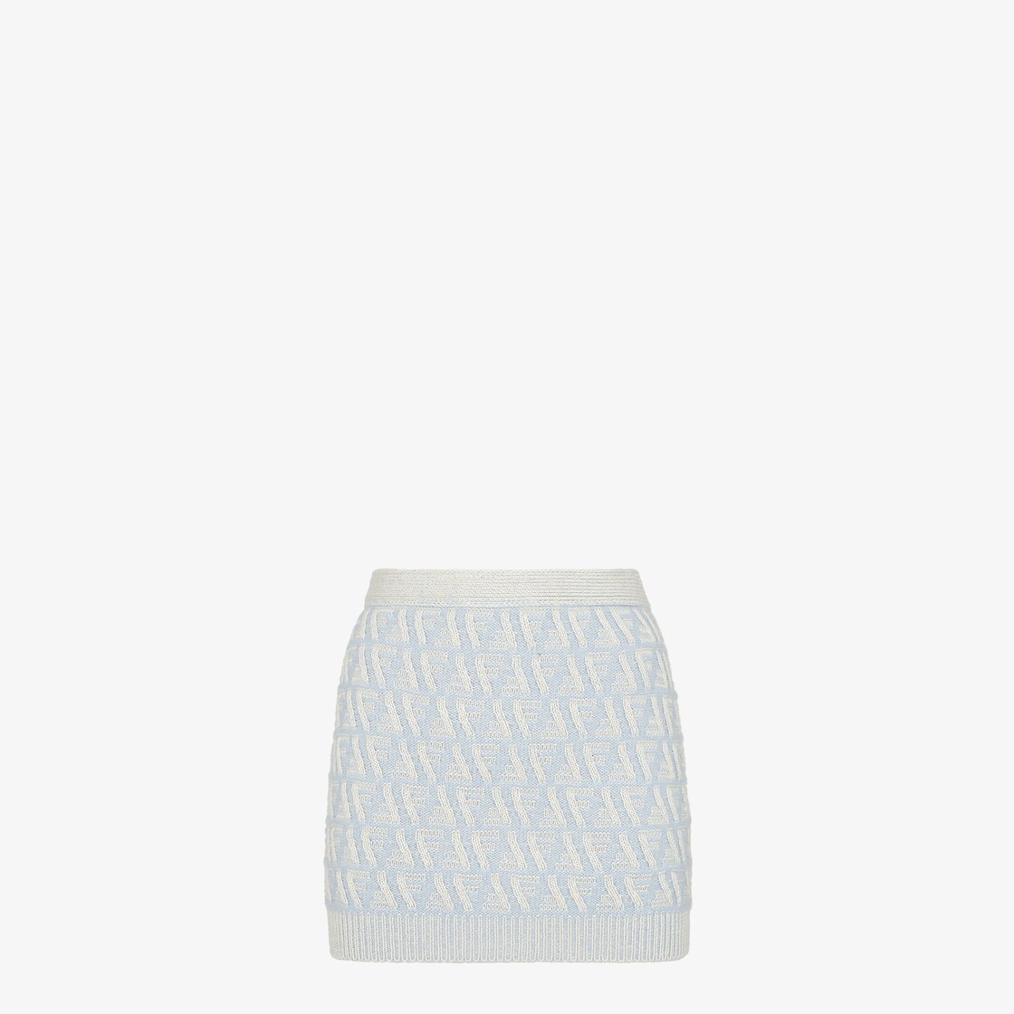 Skirt Light blue FF cashmere and wool mini skirt Light blue - Image 1/3