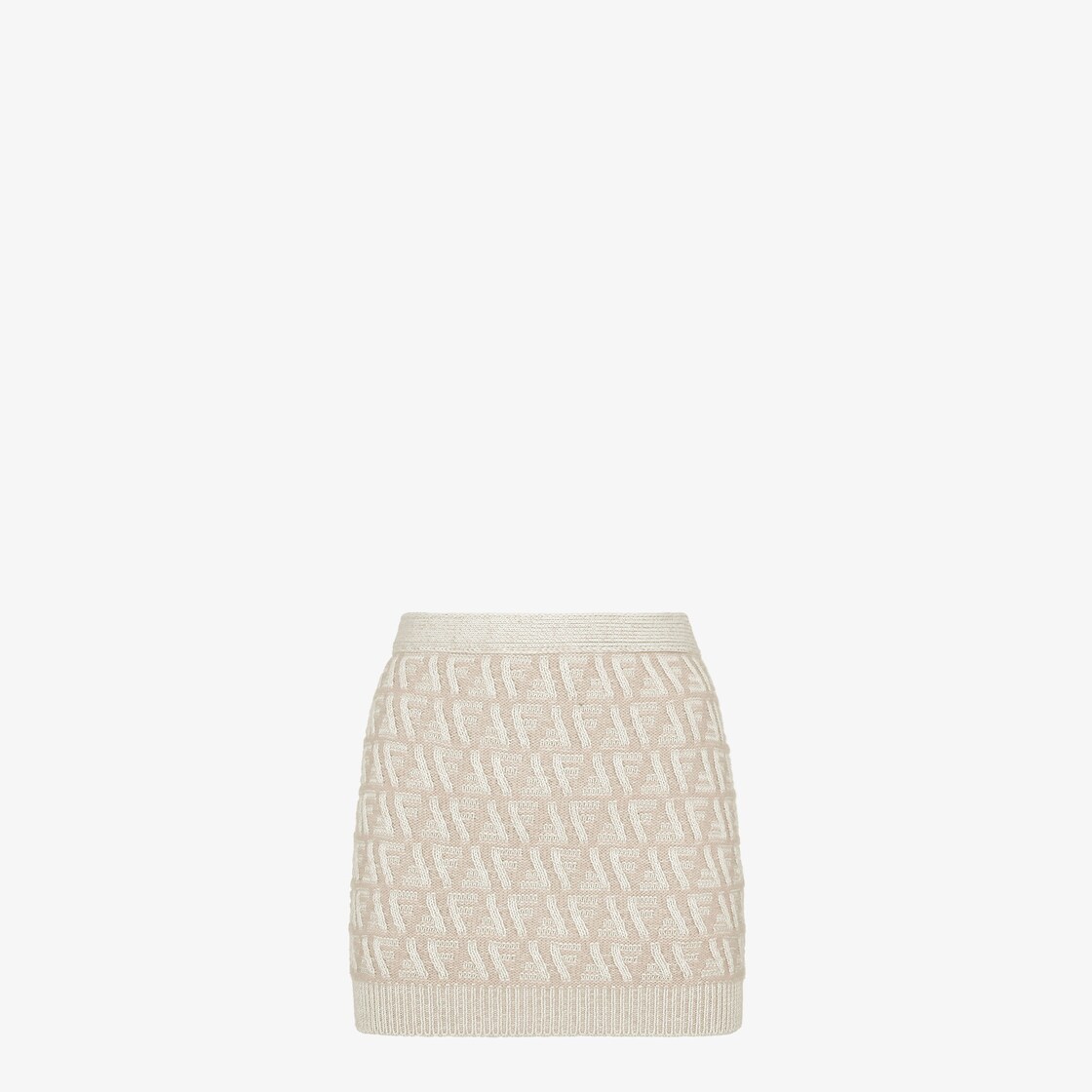 SkirtBeige FF cashmere and wool mini skirt