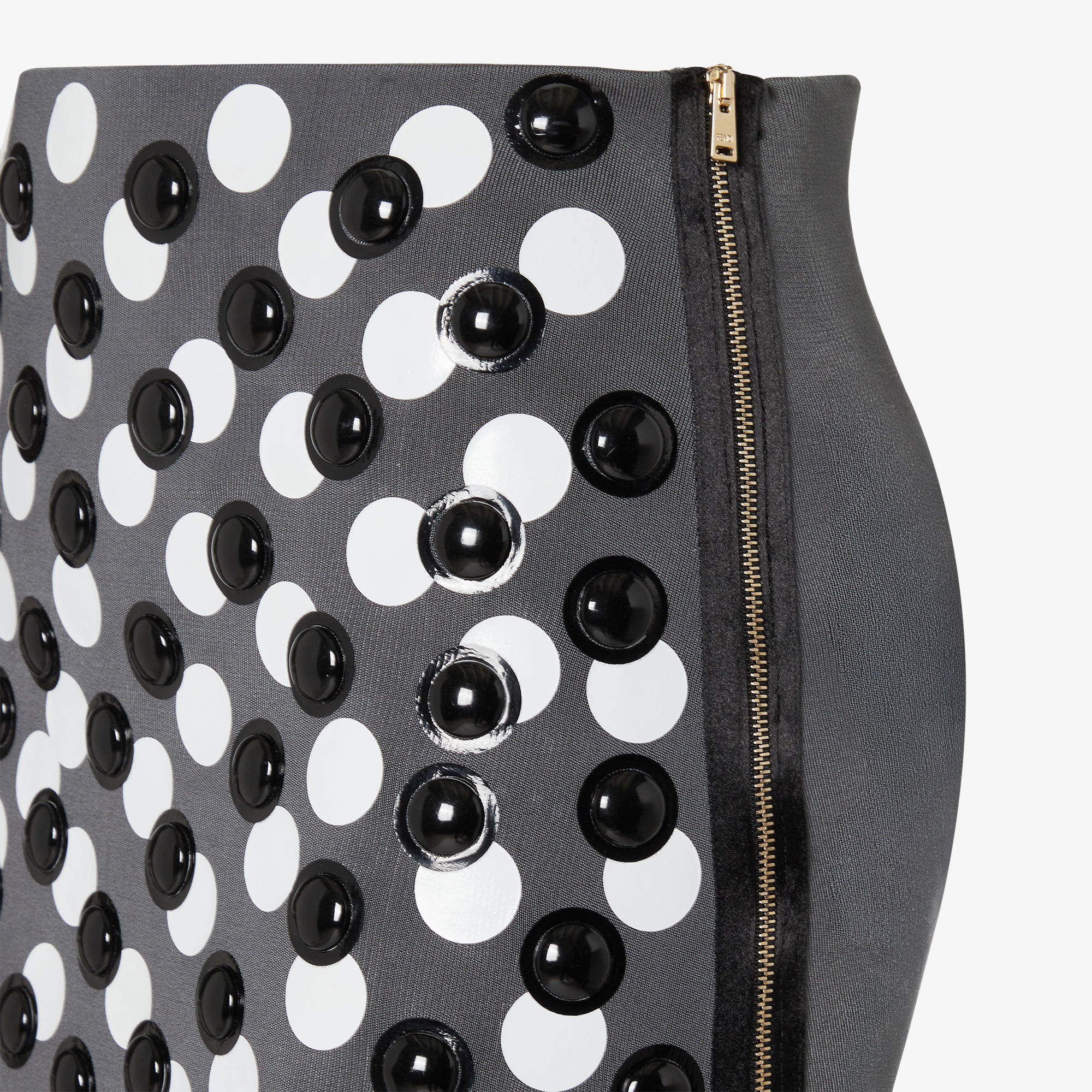 Fendi Straight-cut midi skirt with long, contrasting zips on both | Thumbnail 3