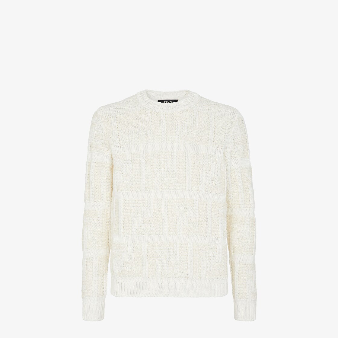 Sweater White FF cotton and linen jumper Fendi