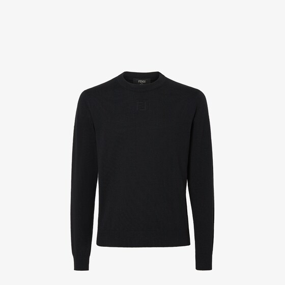Fendi Ff-embossed Sweater In Black