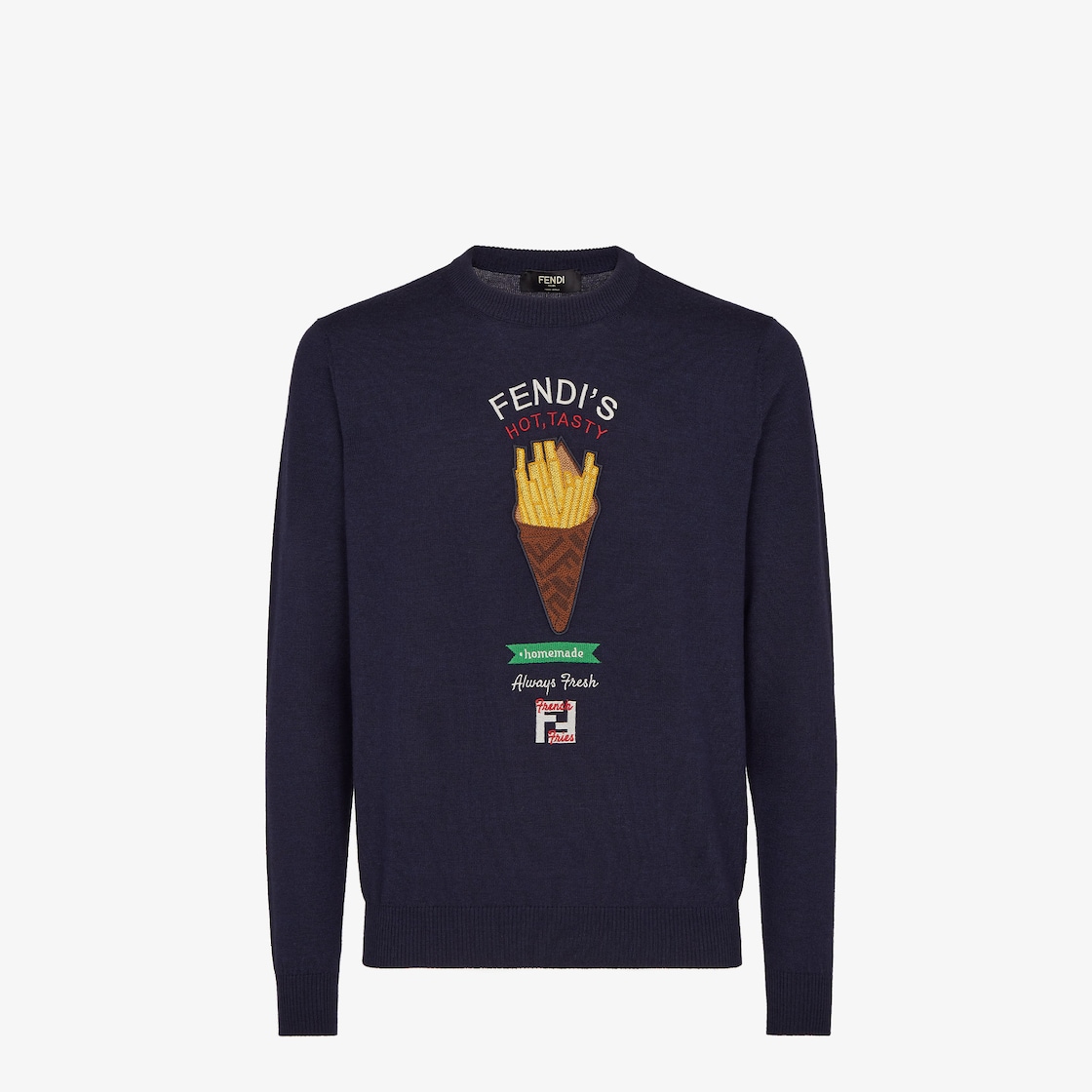 Pullover Wool Blue Fendi