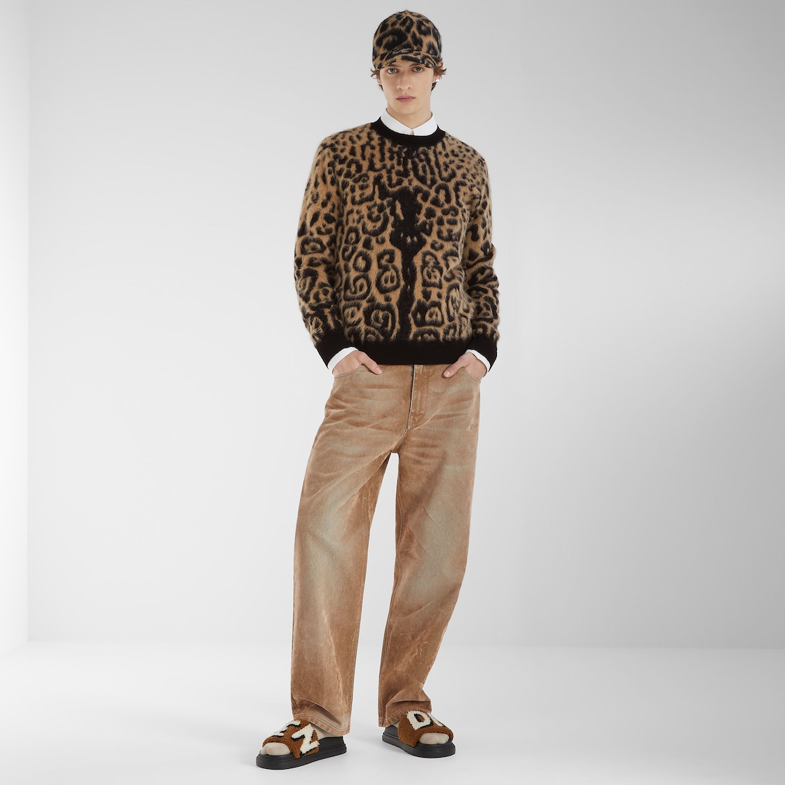 Pullover Beige and black Fendi Leo wool jumper Multicolour - Image 4/4