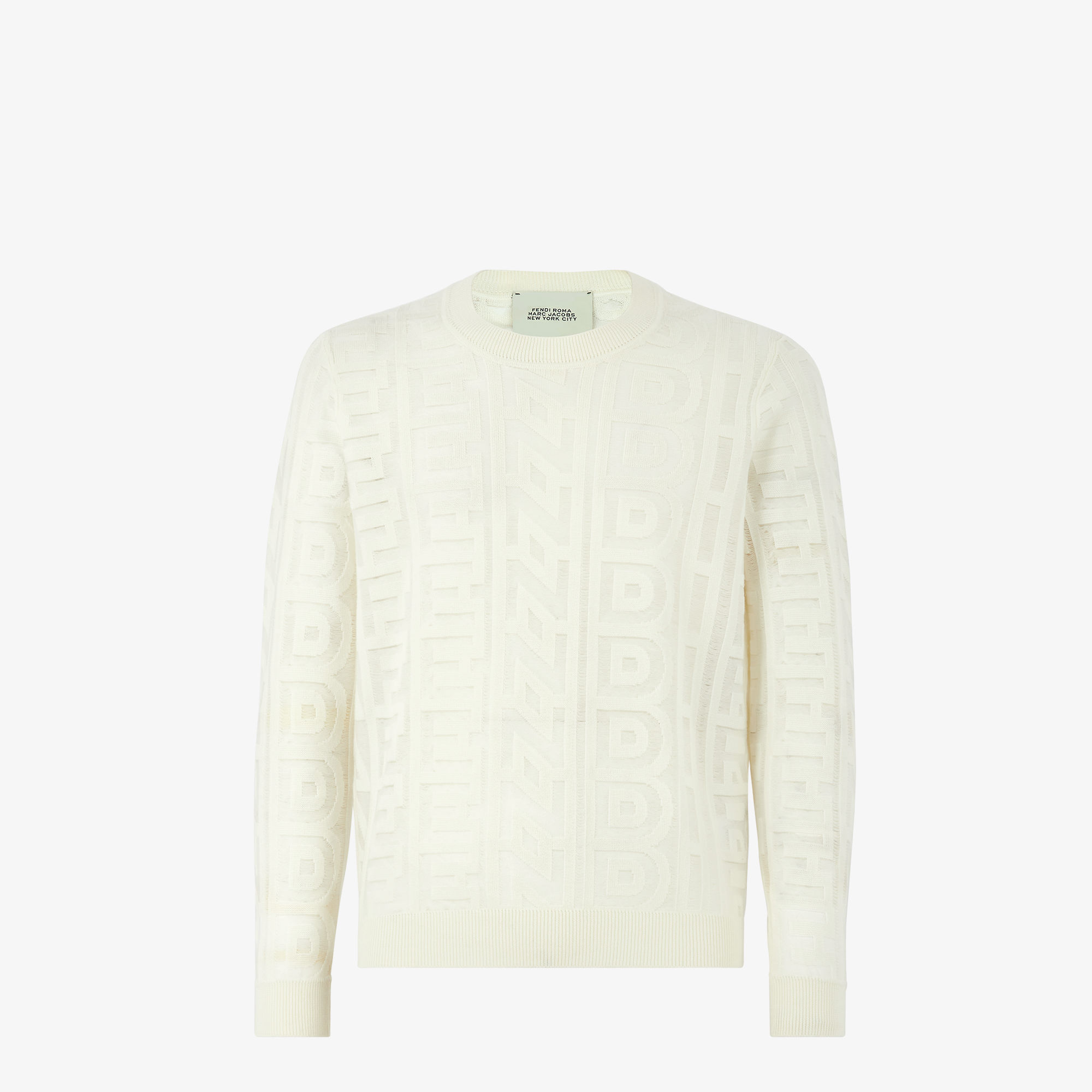 Sweater White Wool And Nylon Fendi Roma Capsule Sweater Fendi   FZX131AMBXF1J7C 01