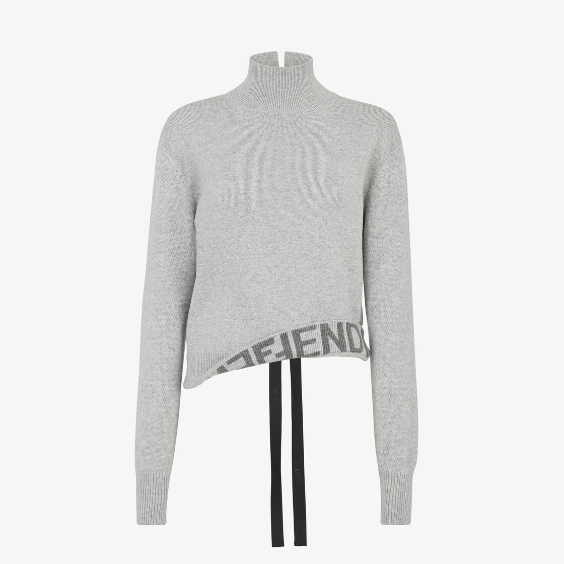 Sweater - Gray cashmere and wool sweater | Fendi