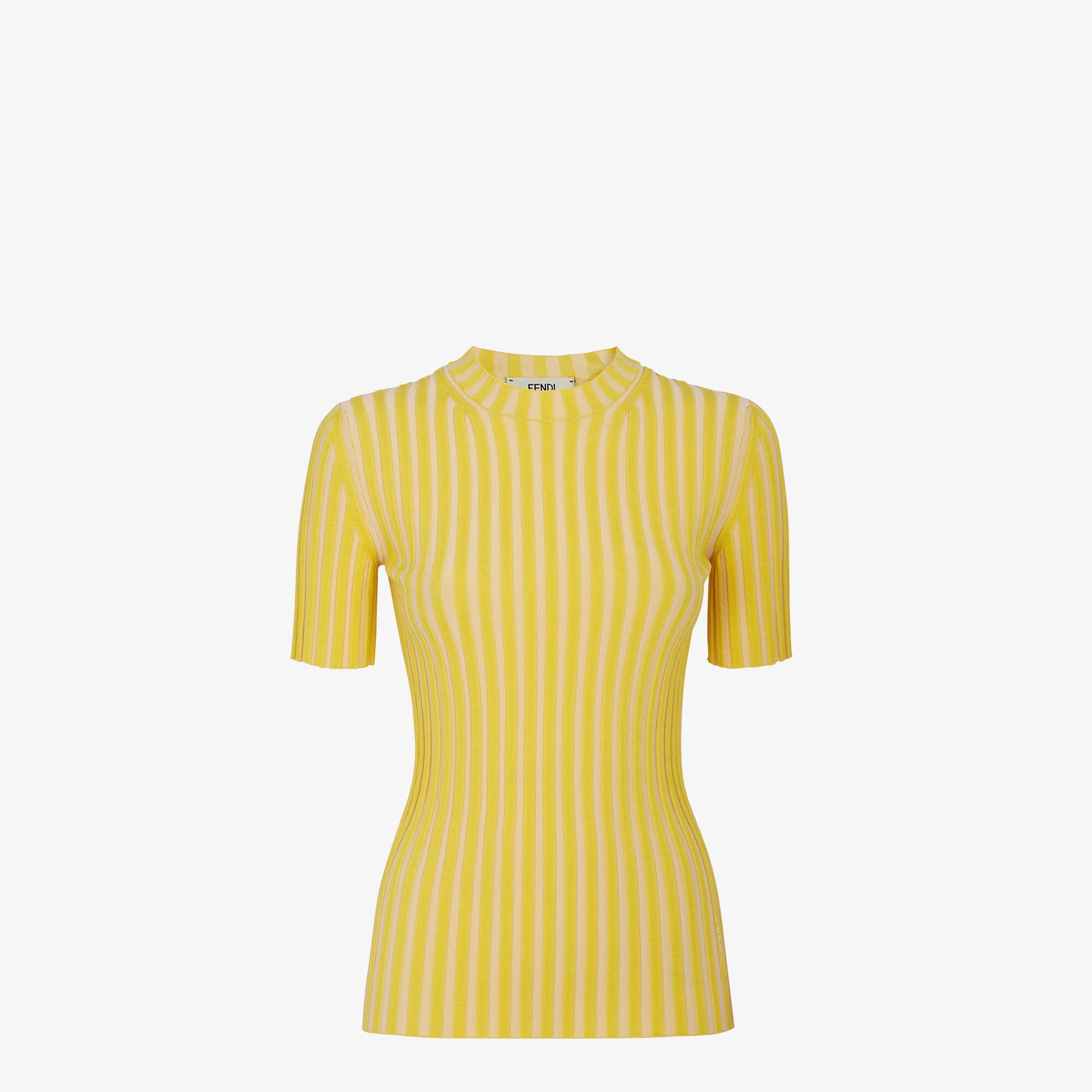 Pull Pull en coton cotele jaune Fendi