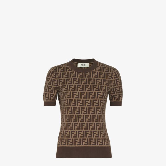 Fendi Ff Cotton Sweater In Burgundy
