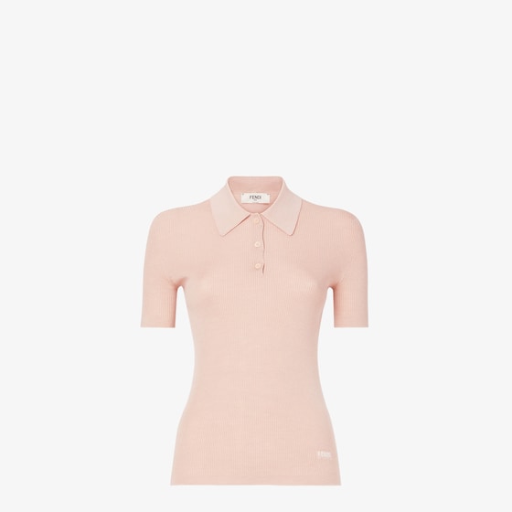 Fendi Button-shirt Short-sleeve Polo Shirt In Pink