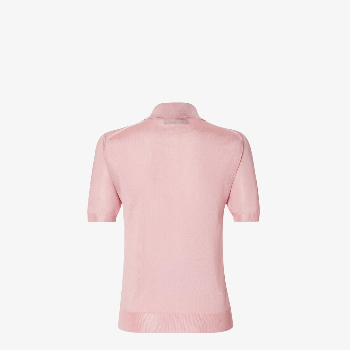 Jumper Light pink shiny viscose polo shirt Pink - Image 2/4