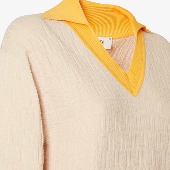 Fendi Long-sleeved jumper with collar, V-neck and a double layer | Thumbnail 3