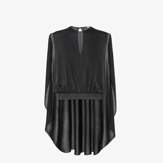 Fendi Sleeveless top featuring an asymmetrical cape-effect design