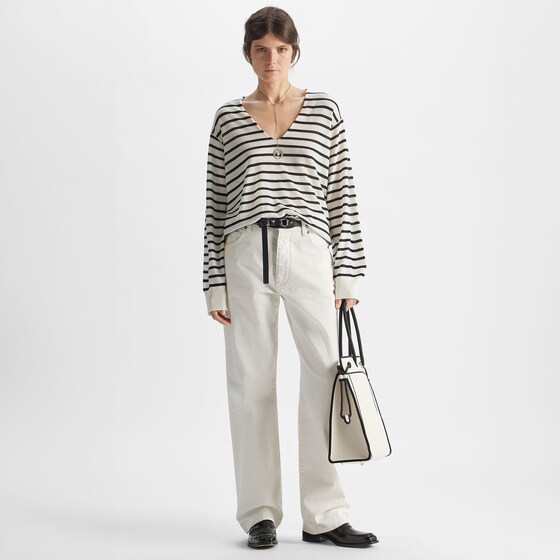 Fendi Nautical-inspired jumper with a deep V-neck and wide | Thumbnail 4