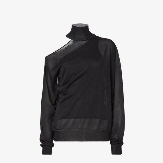 Fendi Turtleneck jumper with long, low-set sleeves and a cut-out