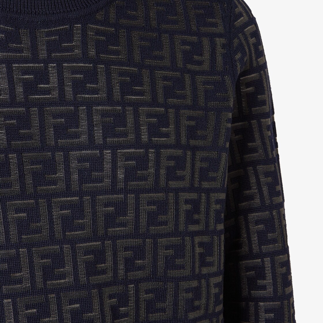 Pullover Blue wool and FF nylon jumper Blue - Image 3/4