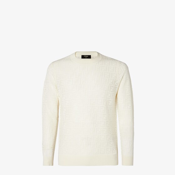 Fendi Ff Inlaid Sweater In White