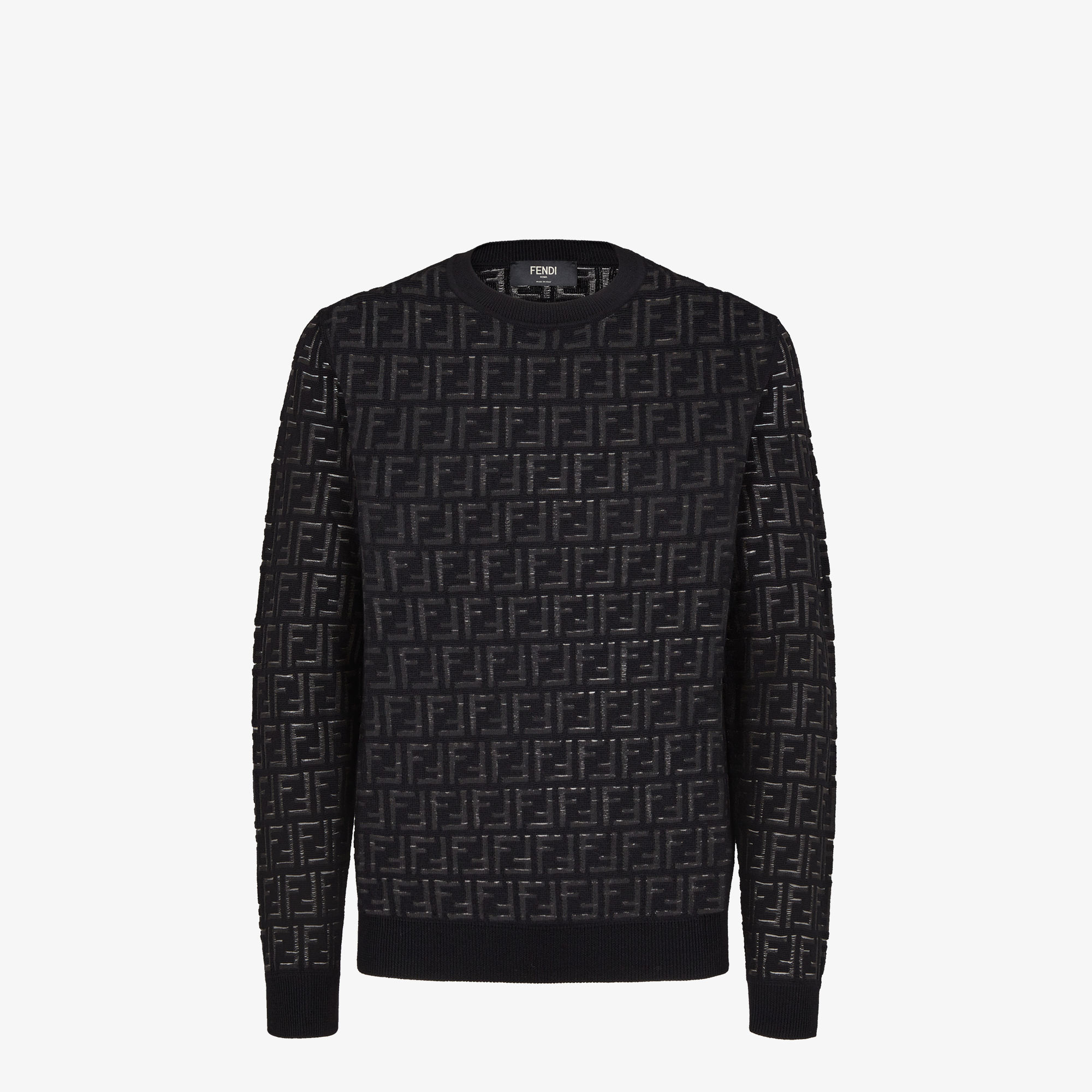 Sweater - Sweater in black nylon and wool | Fendi