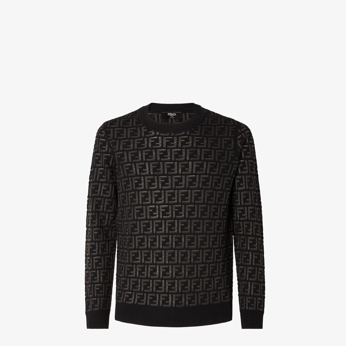 Pullover Jumper in black nylon and wool Black - Image 1/3