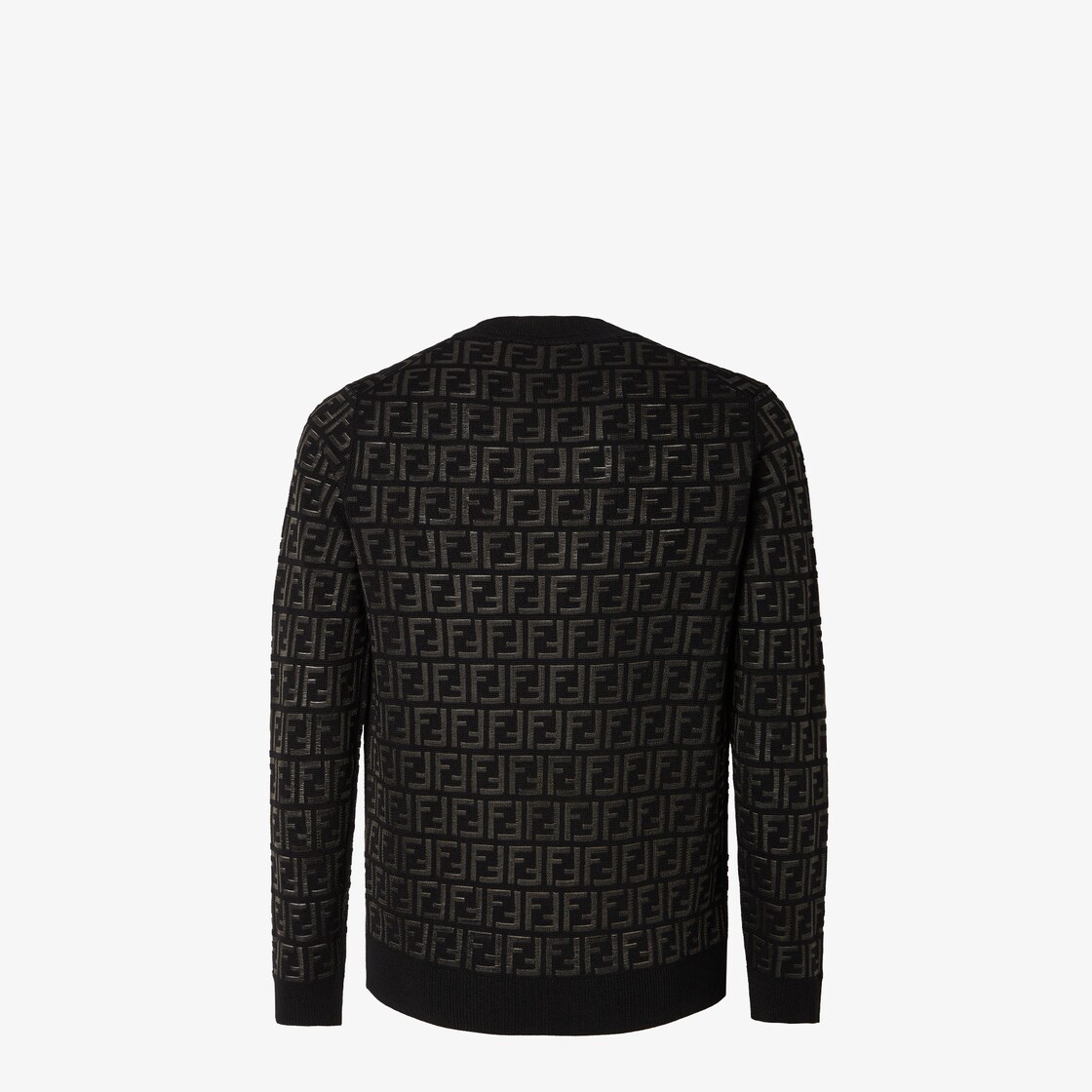 Pullover Jumper in black nylon and wool Black - Image 2/3