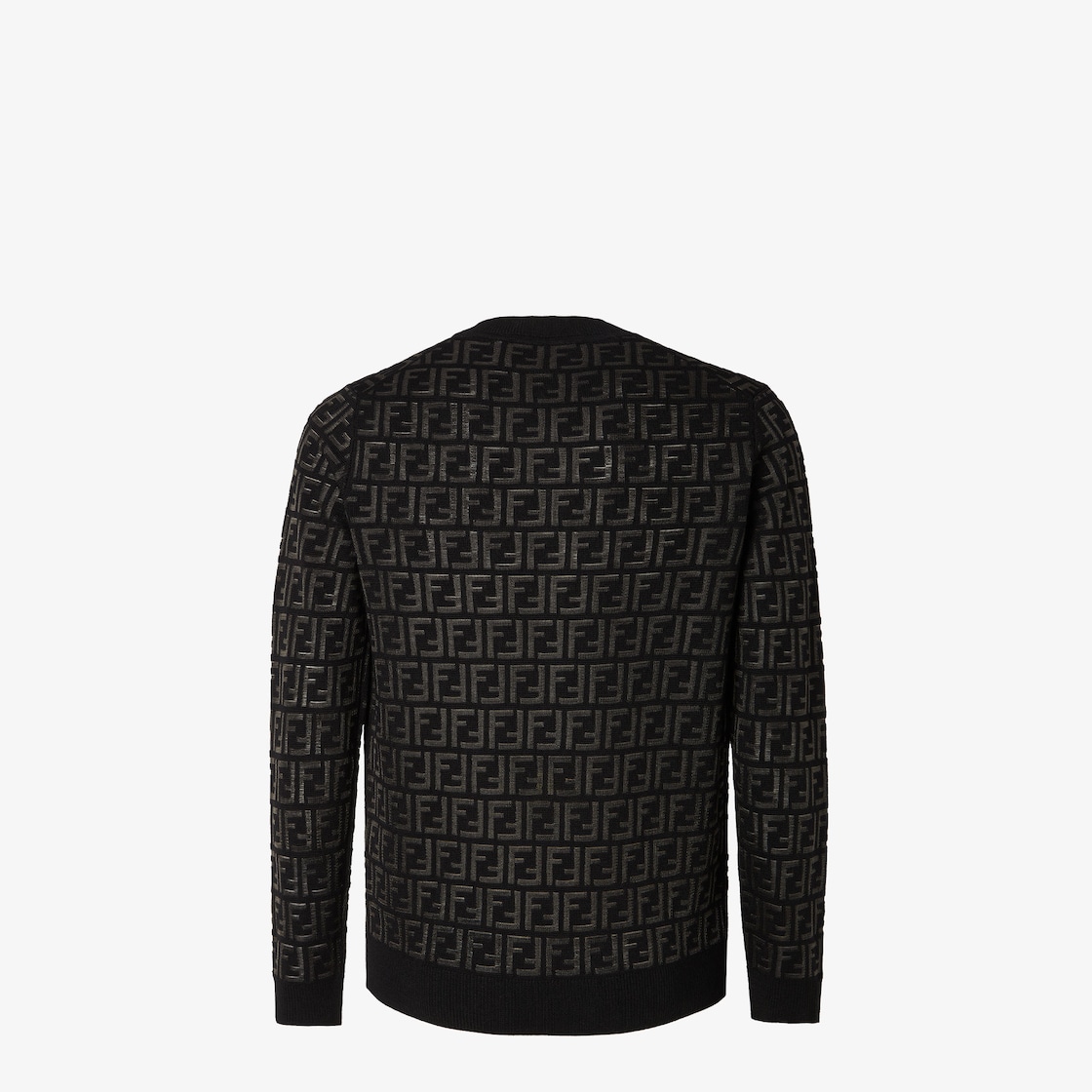 Pullover Jumper in black nylon and wool Black - Image 2/3