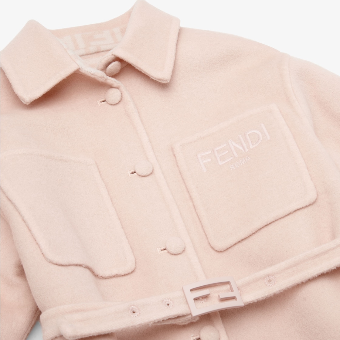 Reversible Junior Shirt Jacket - Pink and FF cream and pink double