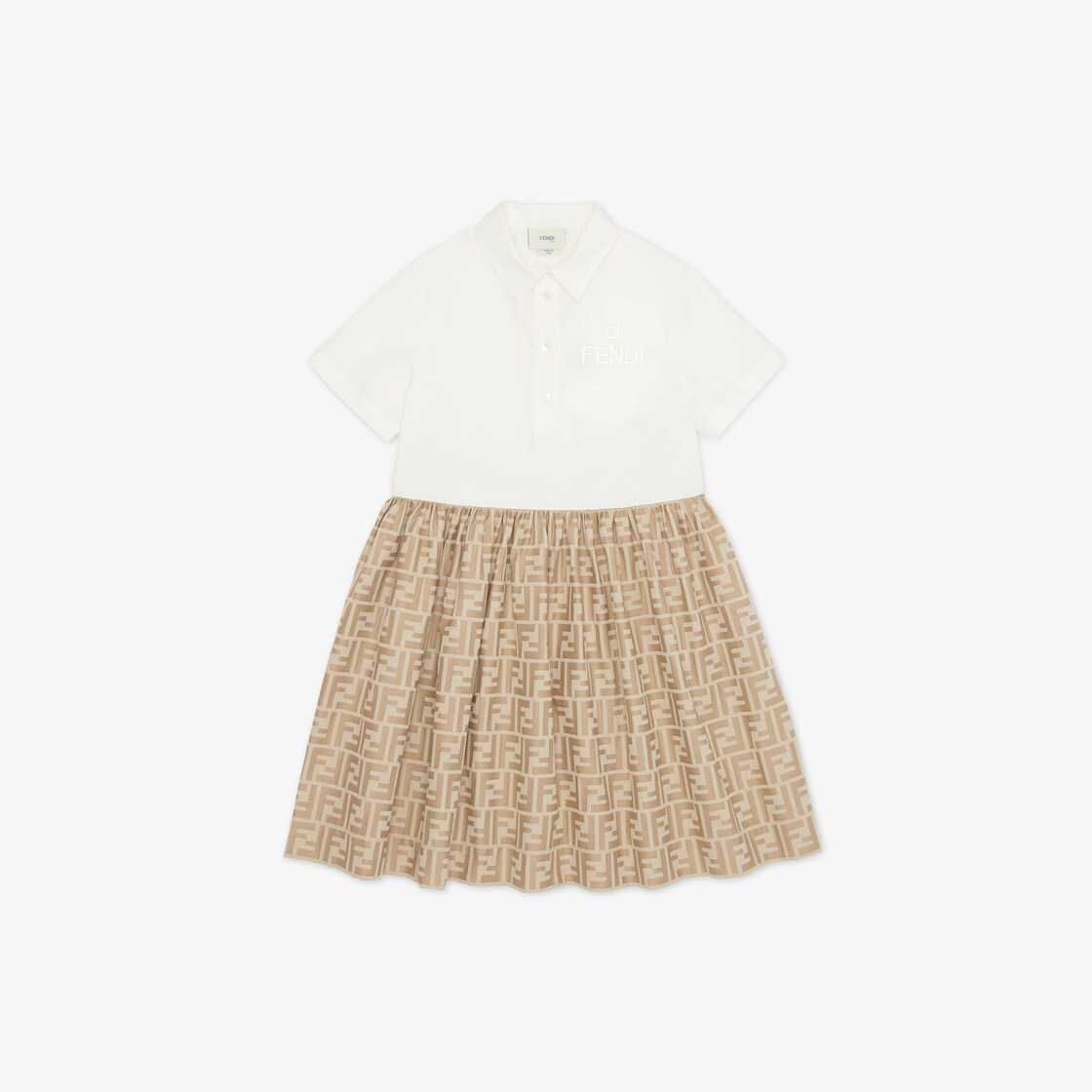 Fendi Baby Girls Beige FF Logo Dress | Junior Couture