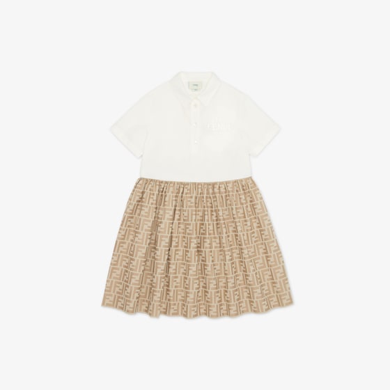 Fendi Junior dress with white poplin top and dainty buttons