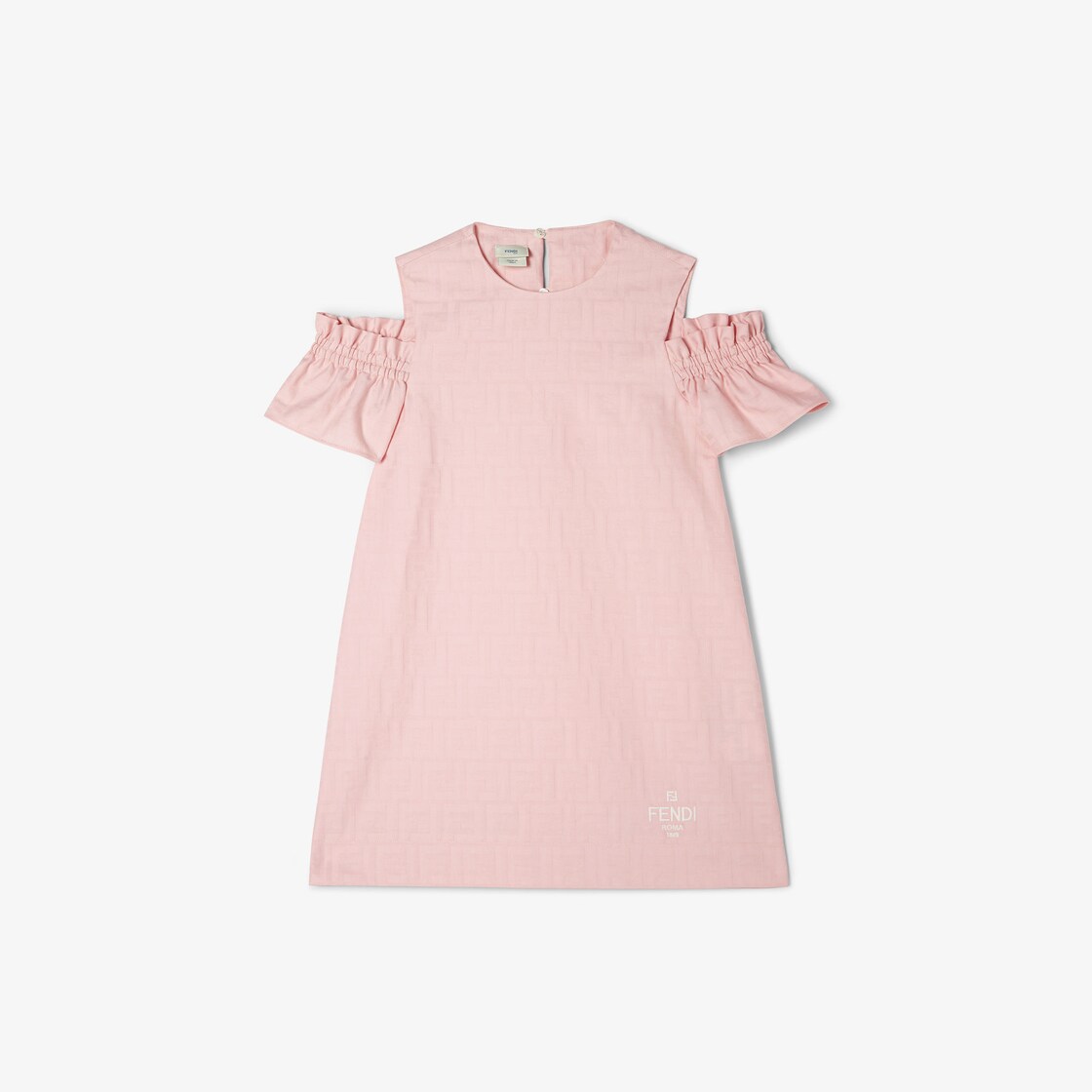 Junior dress Pink cotton jacquard junior dress Pink - Image 1/3