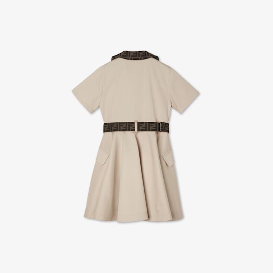 Fendi Beige gabardine junior dress with front button fastening | Thumbnail 2