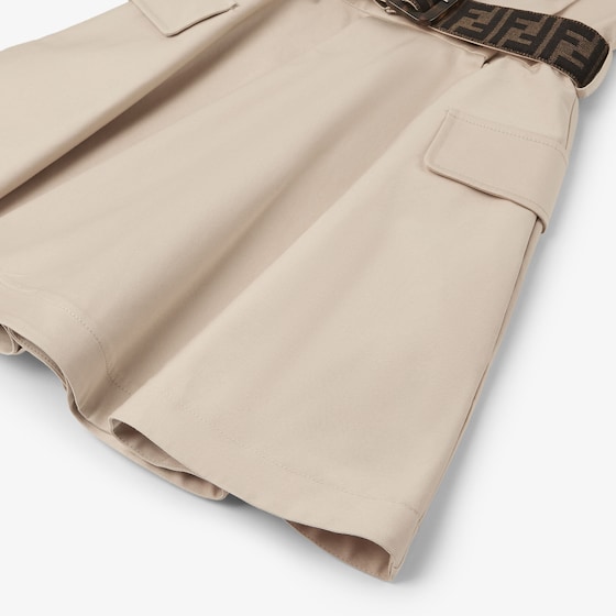 Fendi Beige gabardine junior dress with front button fastening | Thumbnail 3
