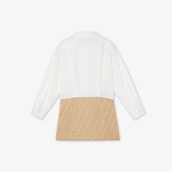 Fendi Junior dress with white cotton poplin long-sleeved shirt | Thumbnail 2