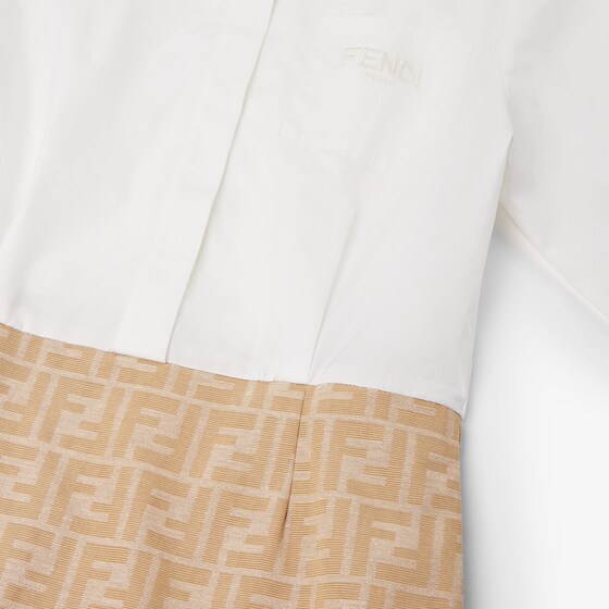 Fendi Junior dress with white cotton poplin long-sleeved shirt | Thumbnail 3